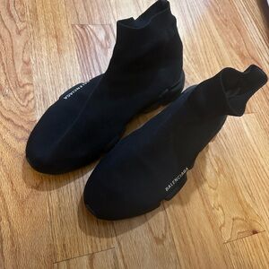 Balenciaga Men's Black Knit Sneakers